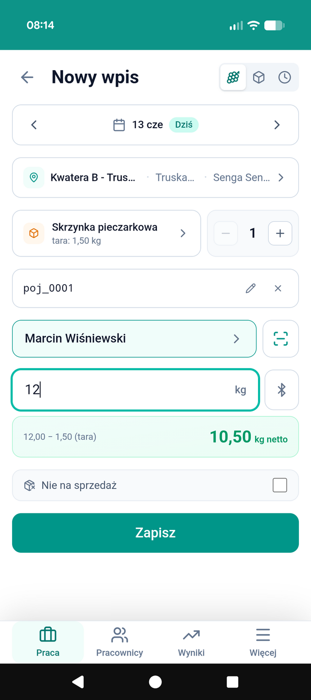 Zbiory i praca godzinowa