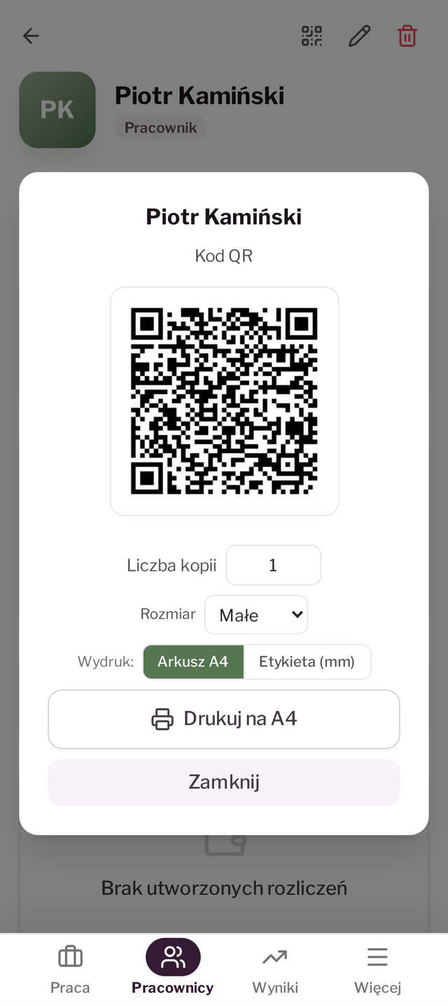 Identyfikacja kartą NFC lub kodem QR