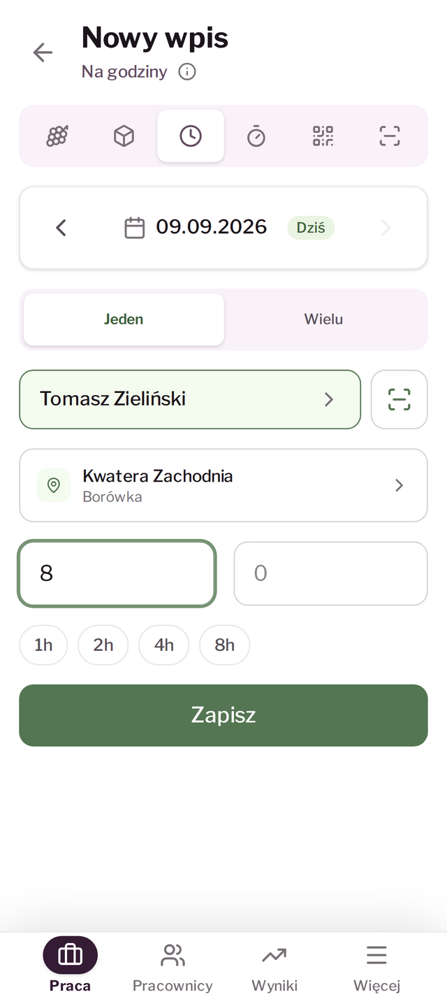 Ekran rejestracji zbiorów w aplikacji Zbieraj Mądrze (2)